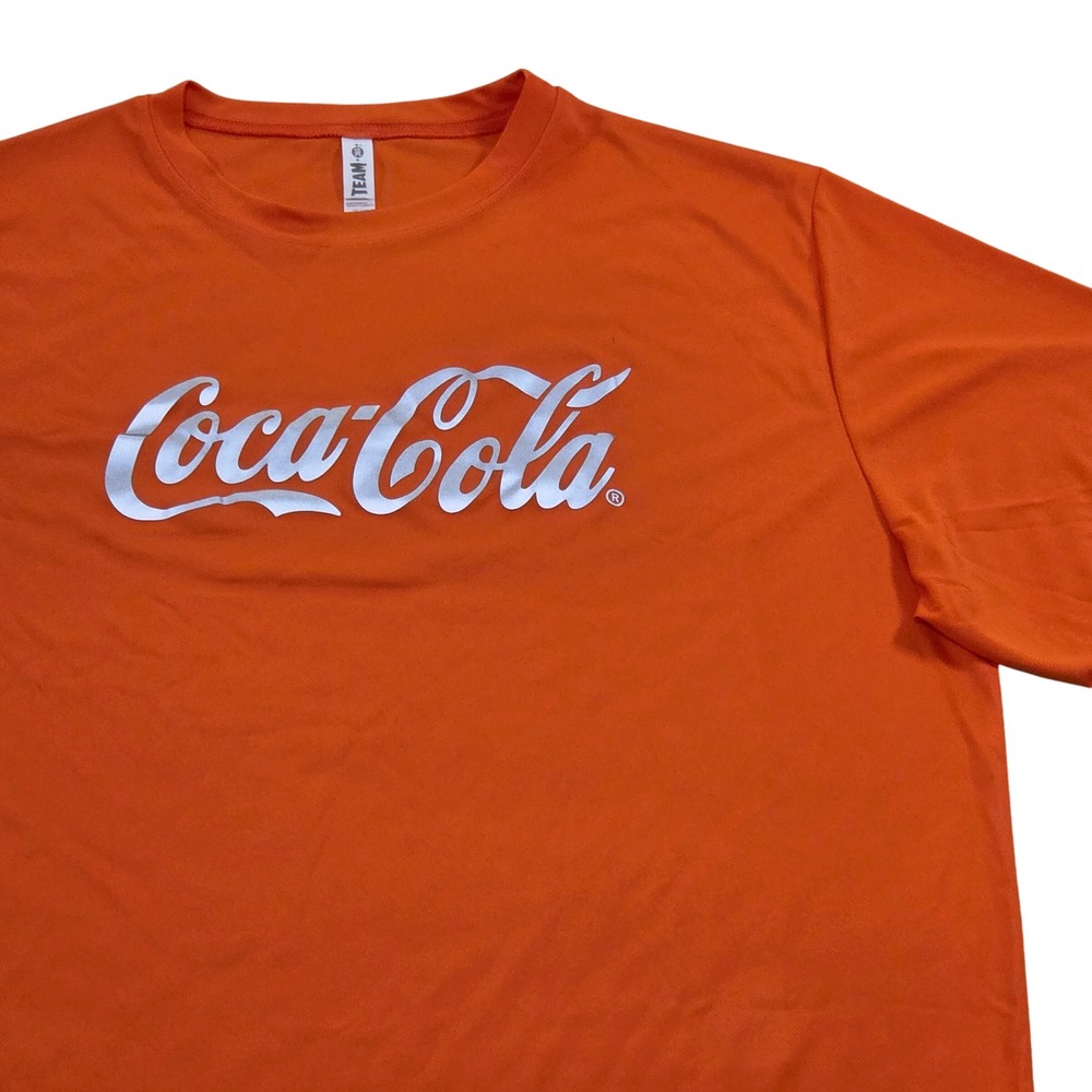 Orange Coca-Cola Promotional‎ Short Sleeve T-Shirt Graphic Tee Mens 2XL